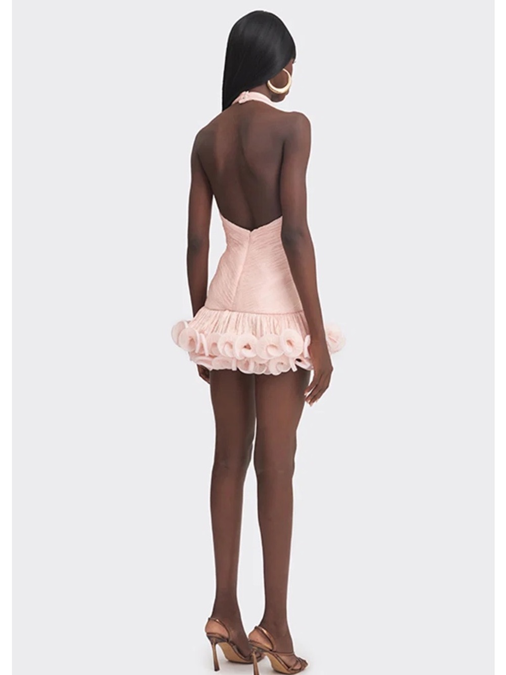 Cult Mia / Stolen Stores Mrs. Tutu V Neck Mini Dress - Peach - Picture 3 of 5